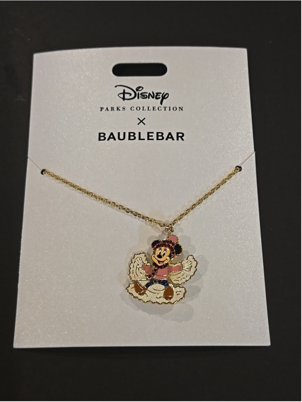 Disney Parks 2023 Baublebar Holiday Minnie Mouse Necklace NEW (C-10)